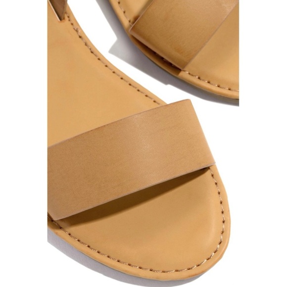 Tan Strappy Flat Sandals - Picture 4 of 9